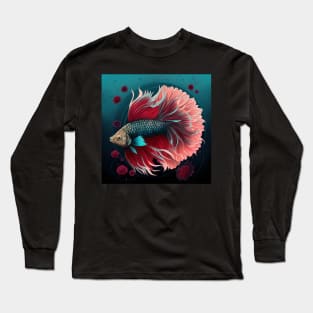 Floral Betta fish Long Sleeve T-Shirt